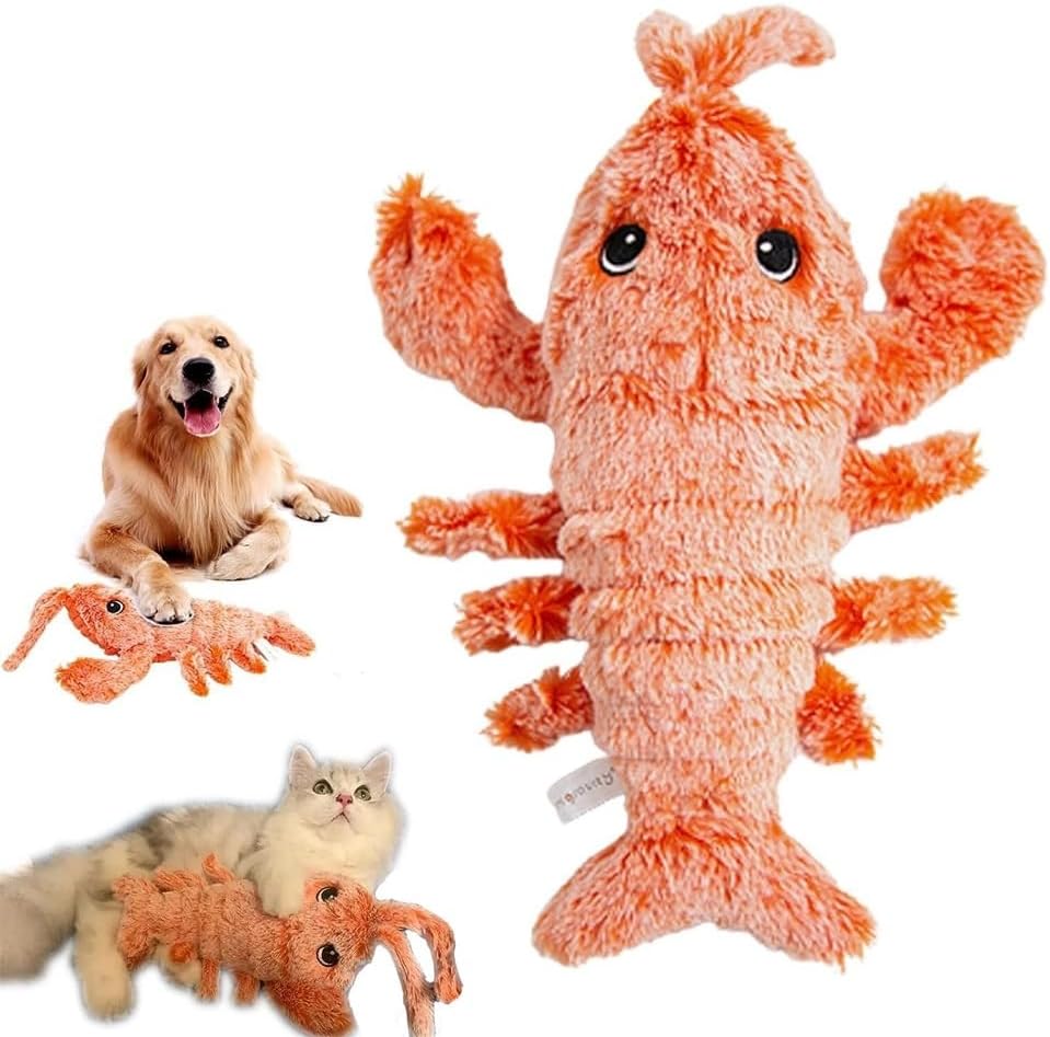 Interactive Plush Lobster Dog Toy